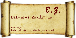 Bikfalvi Zakária névjegykártya